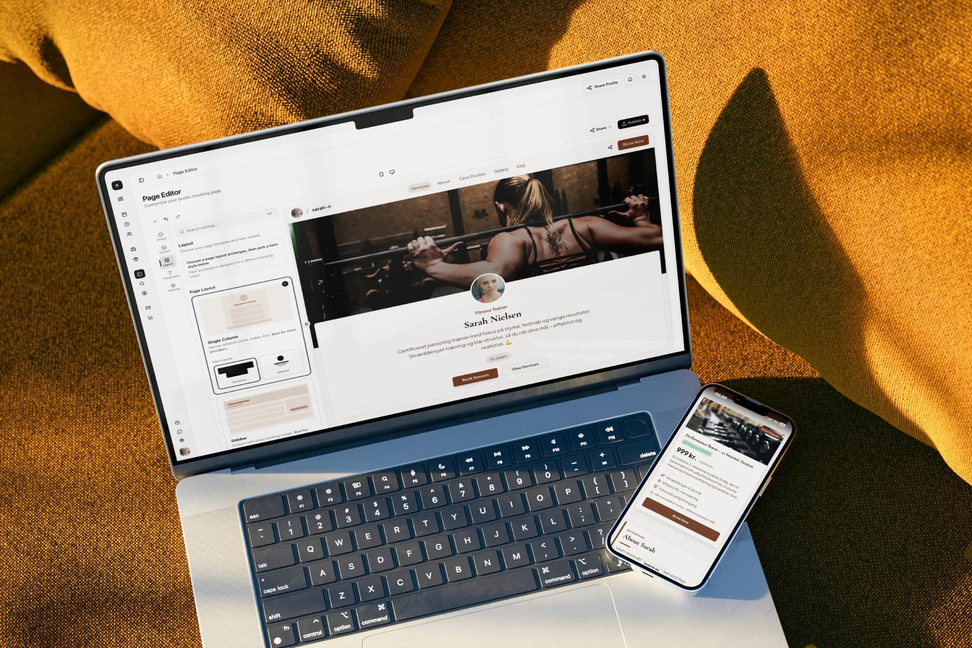 Forhåndsvisning af Bookvia bookingside